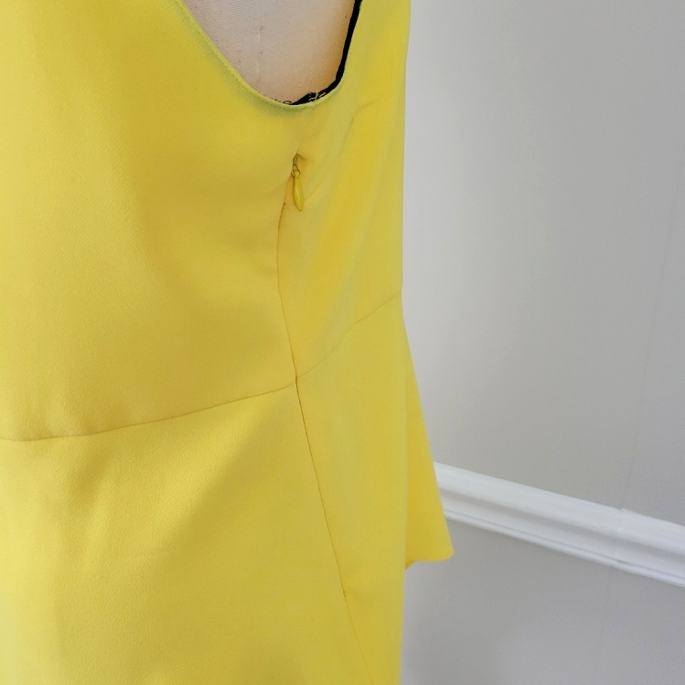 Zara Woman Sleeveless Asynnetric Yellow Crew Neck Top - Picture 5 of 9